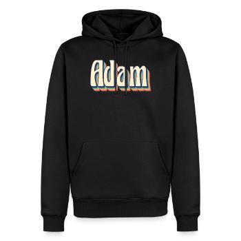 Adam T-Shirt Retro Vintage T-Shirt Geschenkidee - Männer Premium Bio Hoodie - Schwarz - Vorne - Nico (187cm)
