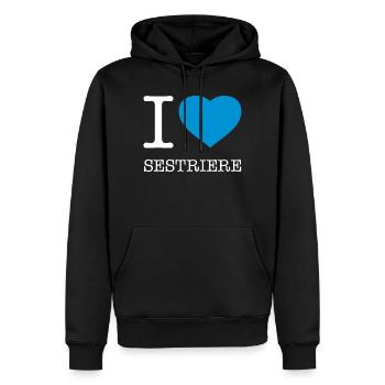 I LOVE SESTRIERE - Männer Premium Bio Hoodie - Schwarz - Vorne - Nico (187cm)