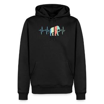 bunte Farben Elefant Elefanten Herzschlag Symbol - Männer Premium Bio Hoodie - Schwarz - Vorne - Nico (187cm)