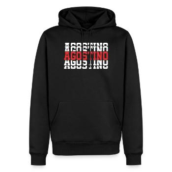 Agostino t-shirt stacked text gift t-shirt - Men’s Premium Organic Hoodie - black - Front - Nico (187cm)