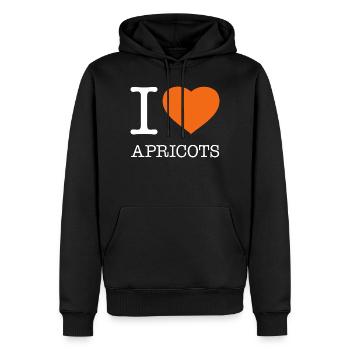 I LOVE APRICOTS Aprikosen - Männer Premium Bio Hoodie - Schwarz - Vorne - Nico (187cm)