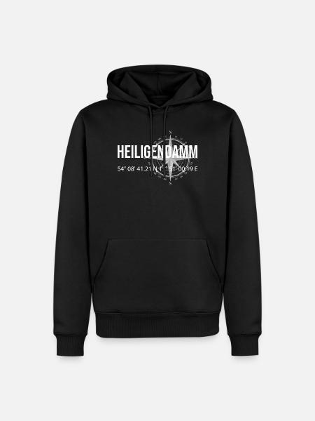Koordinaten Heiligendamm - Männer Premium Bio Hoodie - Schwarz