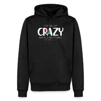 Je suis fou (sombre) - Sweat à capuche Premium bio Homme - noir - Devant - Nico (187cm)