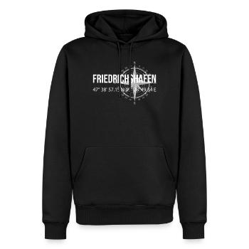 Koordinaten Friedrichshafen - Männer Premium Bio Hoodie - Schwarz - Vorne - Nico (187cm)