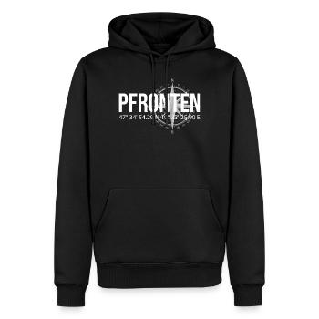 Koordinaten Pfronten - Männer Premium Bio Hoodie - Schwarz - Vorne - Nico (187cm)