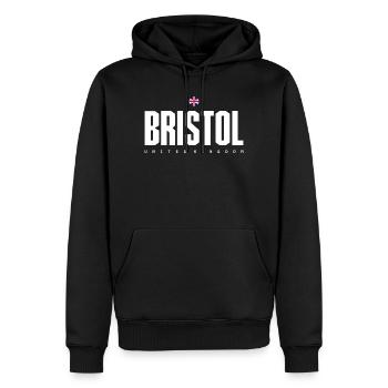 Bristol UK Bloc Mot-symbole - Sweat à capuche Premium bio Homme - noir - Devant - Nico (187cm)