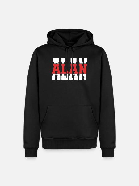 t-shirt Alan t-shirt gift idea stacked text - Men’s Premium Organic Hoodie - black