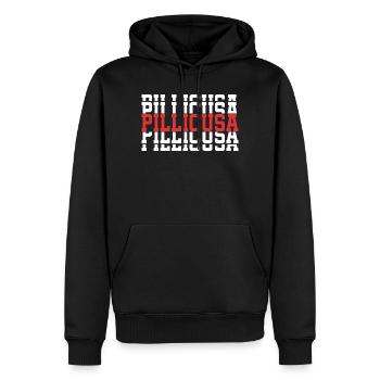 T-Shirt Pillicusa T-Shirt Cadeau Texte Empilé - Sweat à capuche Premium bio Homme - noir - Devant - Nico (187cm)
