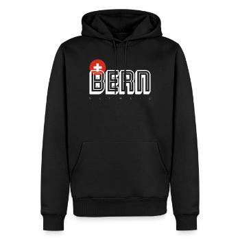 Bern Swiss City Emblem - Männer Premium Bio Hoodie - Schwarz - Vorne - Nico (187cm)
