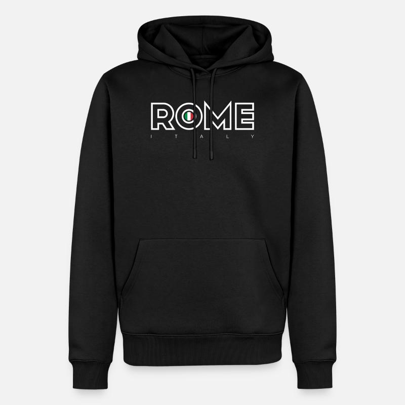 Drapeau italien de Rome O Emblem - Sweat à capuche Premium bio Homme - noir