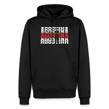 Agostina t-shirt stacked text gift t-shirt - Men’s Premium Organic Hoodie - black - Front - Nico (187cm)