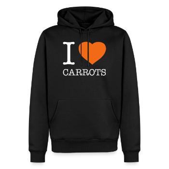 I LOVE CARROTS Karotten - Männer Premium Bio Hoodie - Schwarz - Vorne - Nico (187cm)