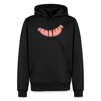Motif de saucisse - Sweat à capuche Premium bio Homme - noir - Devant - Nico (187cm)