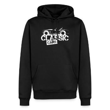 V8 Mucel Cars Classic Cars Engine Symbol Design - Men’s Premium Organic Hoodie - black - Front - Nico (187cm)