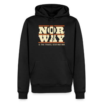 Norwegen Reiseziel Retro-Poster - Männer Premium Bio Hoodie - Schwarz - Vorne - Nico (187cm)