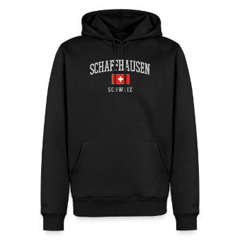 Schaffhausen Schweiz Emblem - Männer Premium Bio Hoodie - Schwarz - Vorne - Nico (187cm)