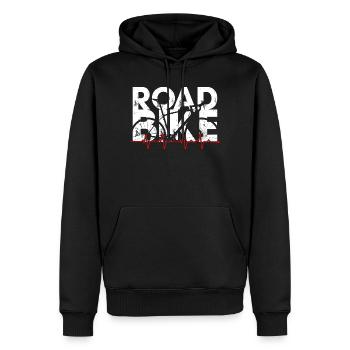 Rennrad Heartbeat Sprint - Männer Premium Bio Hoodie - Schwarz - Vorne - Nico (187cm)