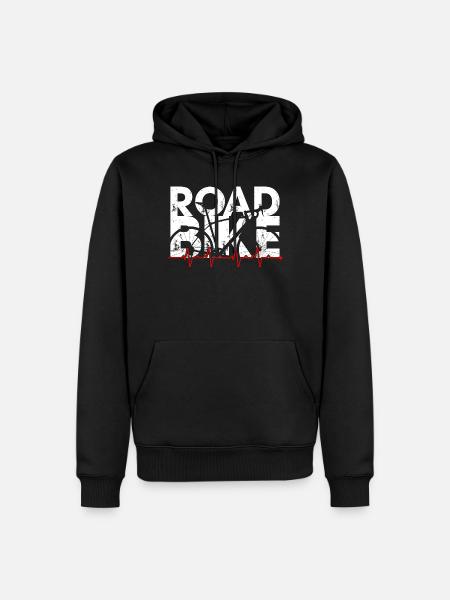 Rennrad Heartbeat Sprint - Männer Premium Bio Hoodie - Schwarz