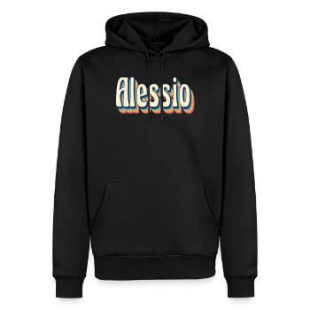 Alessio Retro Vintage T-Shirt T-Shirt Geschenk - Männer Premium Bio Hoodie - Schwarz - Vorne - Nico (187cm)