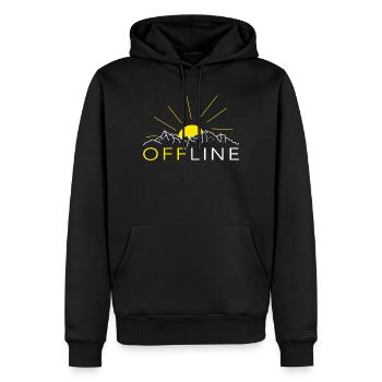 offline berge wandern trekking sport bergsport - Männer Premium Bio Hoodie - Schwarz - Vorne - Nico (187cm)