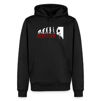 Ecolution Klettern - Männer Premium Bio Hoodie - Schwarz - Vorne - Nico (187cm)
