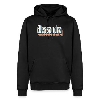 Alessandra T-Shirt Retro Vintage T-Shirt Geschenk - Männer Premium Bio Hoodie - Schwarz - Vorne - Nico (187cm)