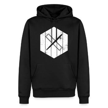 Zeichnen mit Stift und Lineal - Männer Premium Bio Hoodie - Schwarz - Vorne - Nico (187cm)