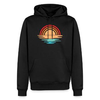Sonnenuntergang retro vintage Symbol Sonne Design - Männer Premium Bio Hoodie - Schwarz - Vorne - Nico (187cm)