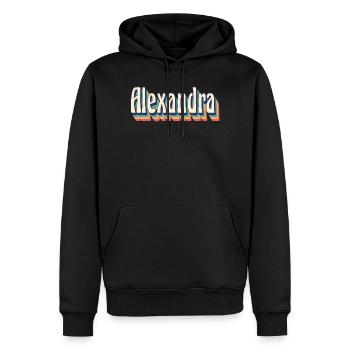 Alexandra t-shirt rétro vintage t-shirt cadeau - Sweat à capuche Premium bio Homme - noir - Devant - Nico (187cm)