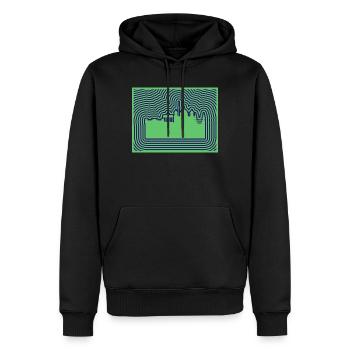Berlin Skyline - Männer Premium Bio Hoodie - Schwarz - Vorne - Nico (187cm)