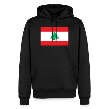 Libanon Flagge - Männer Premium Bio Hoodie - Schwarz - Vorne - Nico (187cm)