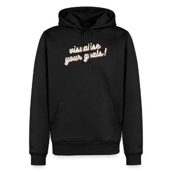 Visualisez vos objectifs Motivation Mentalité Chemise - Sweat à capuche Premium bio Homme - noir - Devant - Nico (187cm)