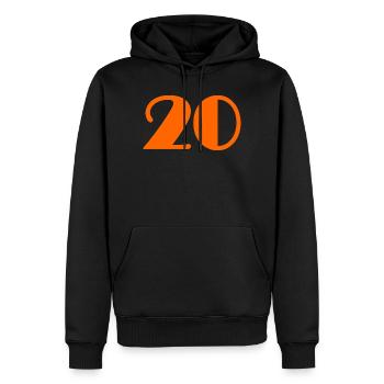 20. 20 ANS. 20e ANNIVERSAIRE. ANNIVERSAIRE 20 ANS. - Sweat à capuche Premium bio Homme - noir - Devant - Nico (187cm)