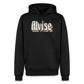 Alvise Retro T-Shirt Vintage T-Shirt Geschenkidee - Männer Premium Bio Hoodie - Schwarz - Vorne - Nico (187cm)