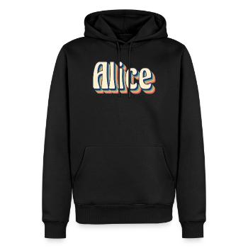 Alice T-Shirt Retro Vintage T-Shirt Geschenkidee - Männer Premium Bio Hoodie - Schwarz - Vorne - Nico (187cm)