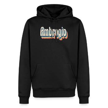 Ambrogio T-Shirt Retro Vintage T-Shirt Geschenk - Männer Premium Bio Hoodie - Schwarz - Vorne - Nico (187cm)