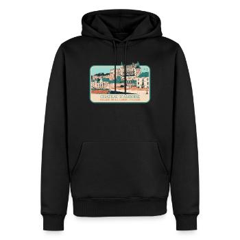 Château d'Amboise, Vallée de la Loire - Sweat à capuche Premium bio Homme - noir - Devant - Nico (187cm)