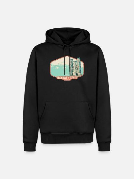 Illustration Broadwey Tower, Worcestershire - Men’s Premium Organic Hoodie - black
