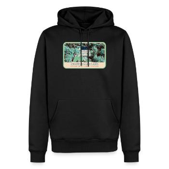 Illustration Château-Gaillard, Vallée Loire - Sweat à capuche Premium bio Homme - noir - Devant - Nico (187cm)