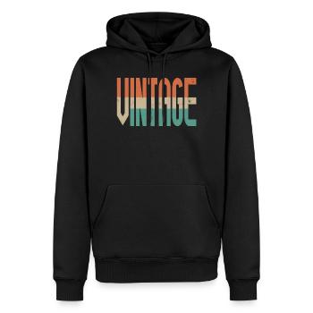 Design de motif rétro de style vintage - Sweat à capuche Premium bio Homme - noir - Devant - Nico (187cm)