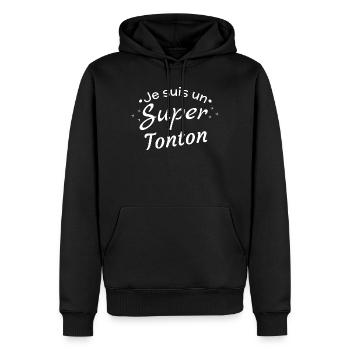 Je suis un Super Tonton Original - Sweat à capuche Premium bio Homme - noir - Devant - Nico (187cm)