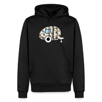 Caravan Gänseblümchen Wohnwagen Retro Frühling Fan - Männer Premium Bio Hoodie - Schwarz - Vorne - Nico (187cm)
