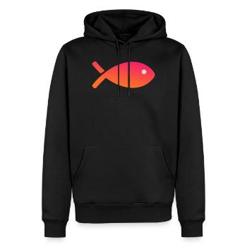 FISCH. APRILSCHERZ - Männer Premium Bio Hoodie - Schwarz - Vorne - Nico (187cm)