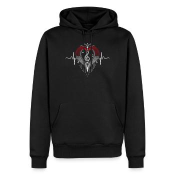 Heartbeat Music Heart Pulse Notes - Sweat à capuche Premium bio Homme - noir - Devant - Nico (187cm)