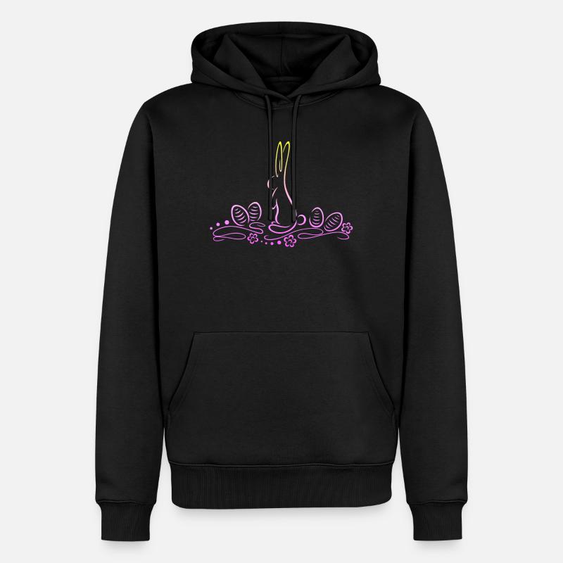 Easter Bunny Silhouette with Easter Eggs - Men’s Premium Organic Hoodie - black