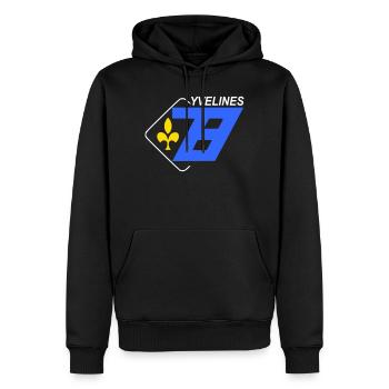 Yvelines - Männer Premium Bio Hoodie - Schwarz - Vorne - Nico (187cm)