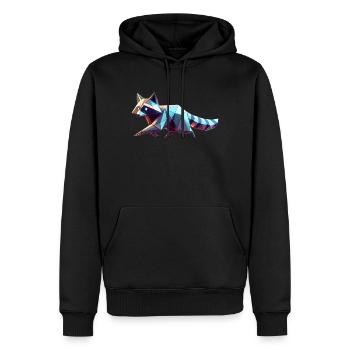 raton laveur origami géométrique 3d - Sweat à capuche Premium bio Homme - noir - Devant - Nico (187cm)