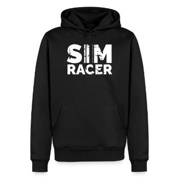 sim racer logo Rennfahrer gaming Symbol icon - Männer Premium Bio Hoodie - Schwarz - Vorne - Nico (187cm)