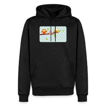 Petits hiboux avec astérisque menthe | Personnalisable - Sweat à capuche Premium bio Homme - noir - Devant - Nico (187cm)