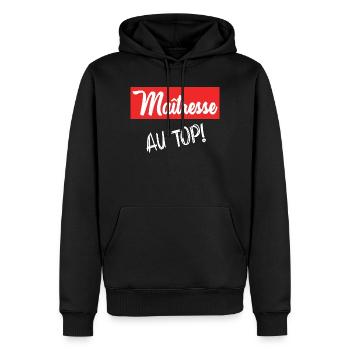 GELIEBTE. VIELEN DANK. DANKE, HERRIN - Männer Premium Bio Hoodie - Schwarz - Vorne - Nico (187cm)